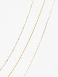 14K Solid Gold Station Necklace with paper clip and chain