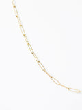 Solid Gold Faceted Paperclip Chain Necklace
