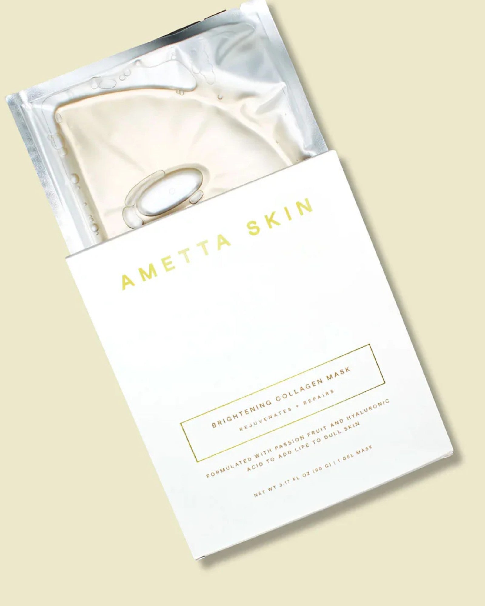 Ametta Skin face mask packaging on a beige background