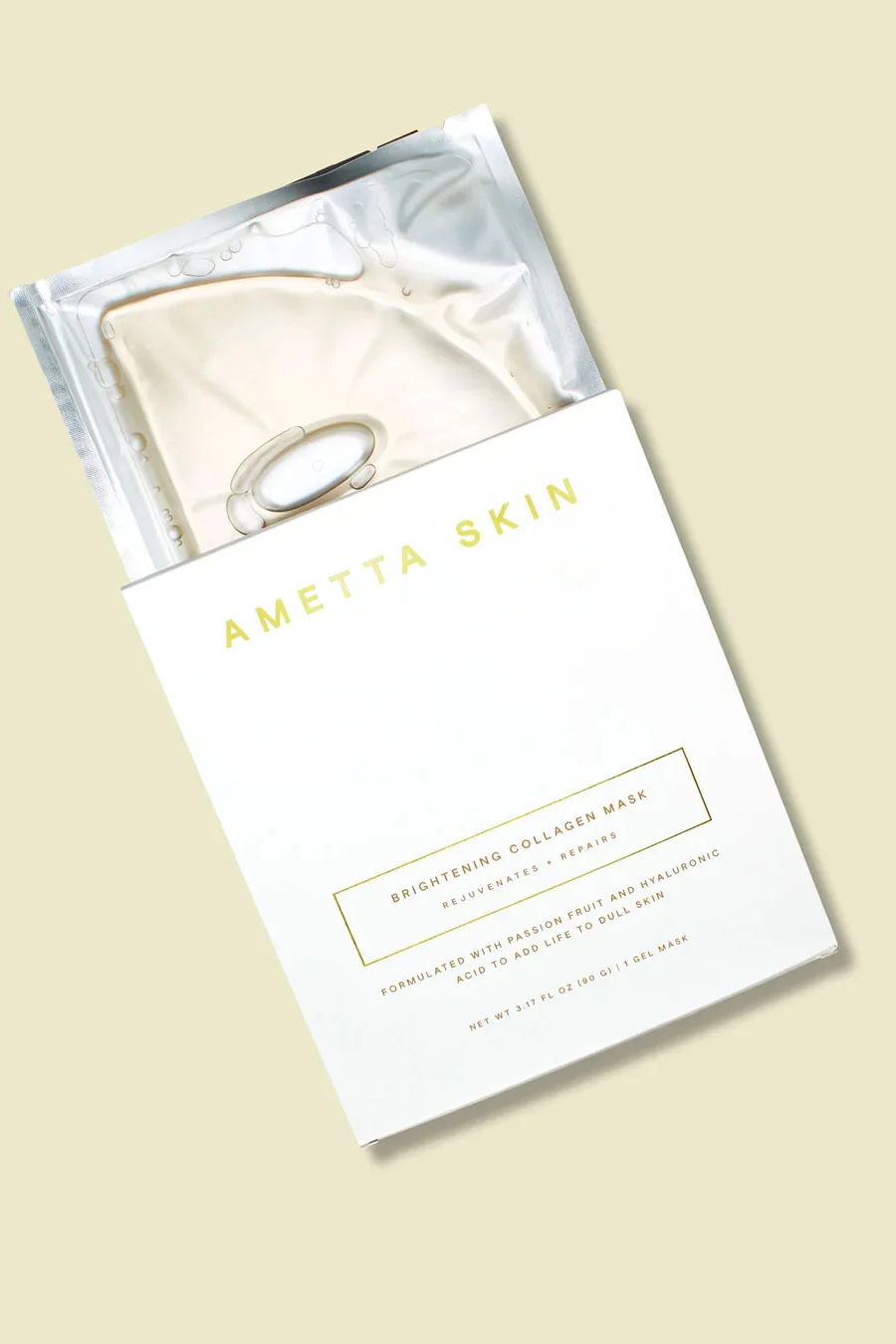 Ametta Skin face mask packaging on a beige background