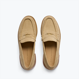 Elba Penny Loafer - Stucco Suede with Hardware