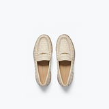 Elba Penny Loafer - Vanilla Woven Calf with Hardware
