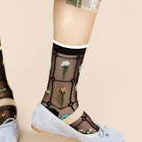 Horticulture Sheer Crew Socks - Black