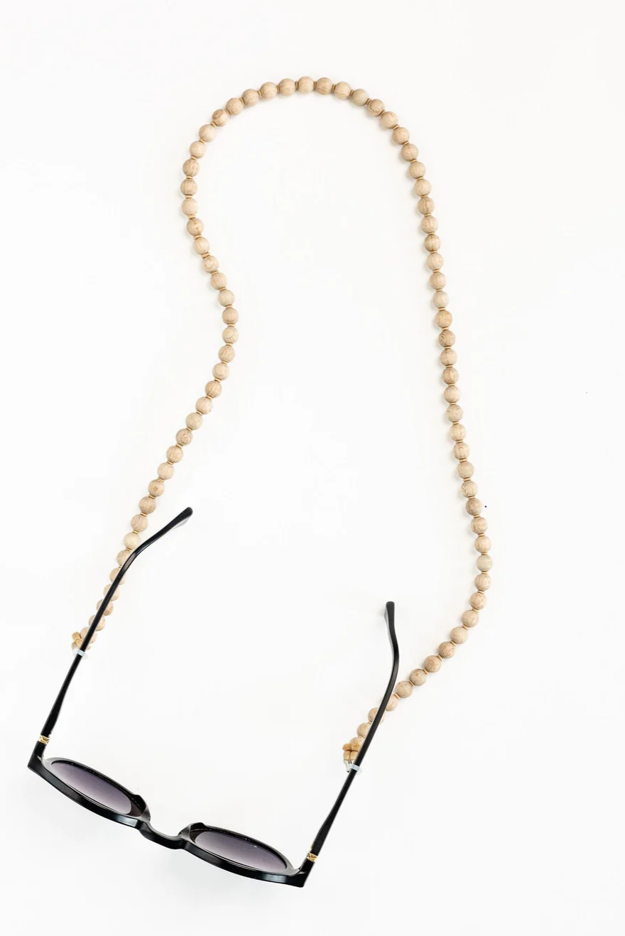 Beaded Glasses Chain - Natural