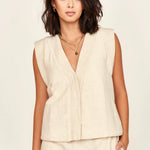 Rouen Vest - Oat Fossil without belt