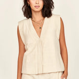 Rouen Vest - Oat Fossil without belt