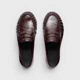 Sydney Ruched Penny Loafer - Wine