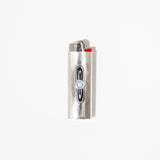 Silver Ripple Lighter Case with Turquoise