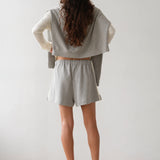 Stripe Eco Terry Short - Heather Grey