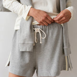 Stripe Eco Terry Short - Heather Grey