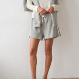 Stripe Eco Terry Short - Heather Grey