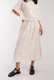 Close up view of Floral Jacquard Skirt - Cream