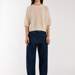 Zoomed out view of Mesh Tee - Cream