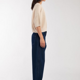 Side view of Mesh Tee - Cream