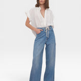 SECULAR Trinity Button Top - White