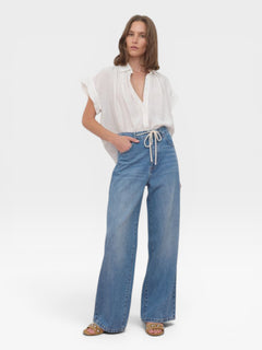 SECULAR Trinity Button Top - White