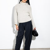 Turtleneck Long Sleeve Sweater - Cloud Grey