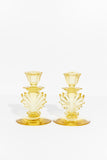 Vintage Topaz Glass Candlesticks