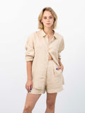 Cecile Oversized Linen Shirt - Beige