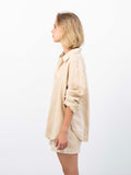 Cecile Oversized Linen Shirt - Beige