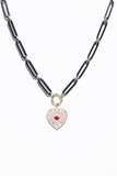 14K Titanium Link Chain with heart pendant