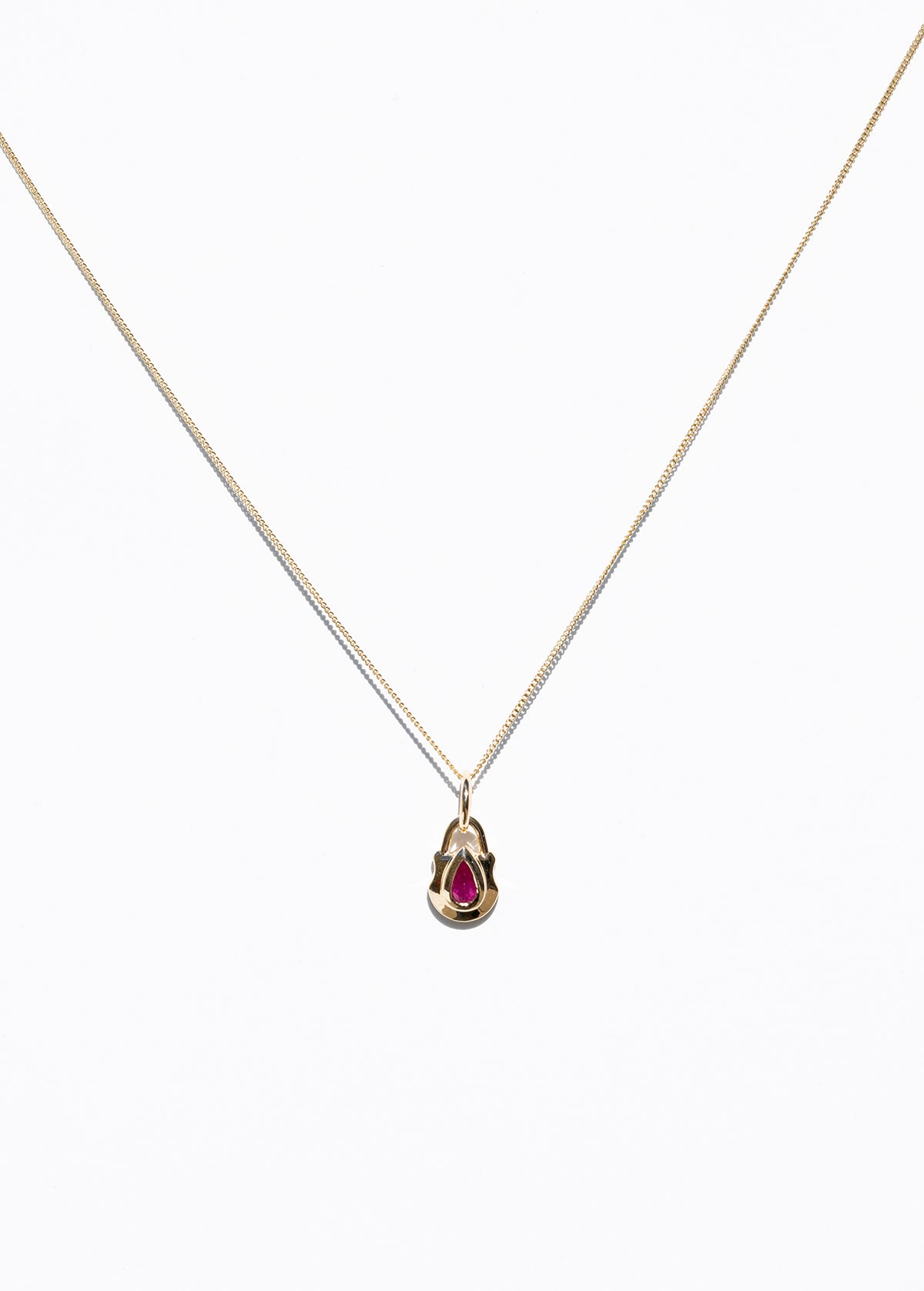 Individual view of ruby 14K Bezel Locket Charm