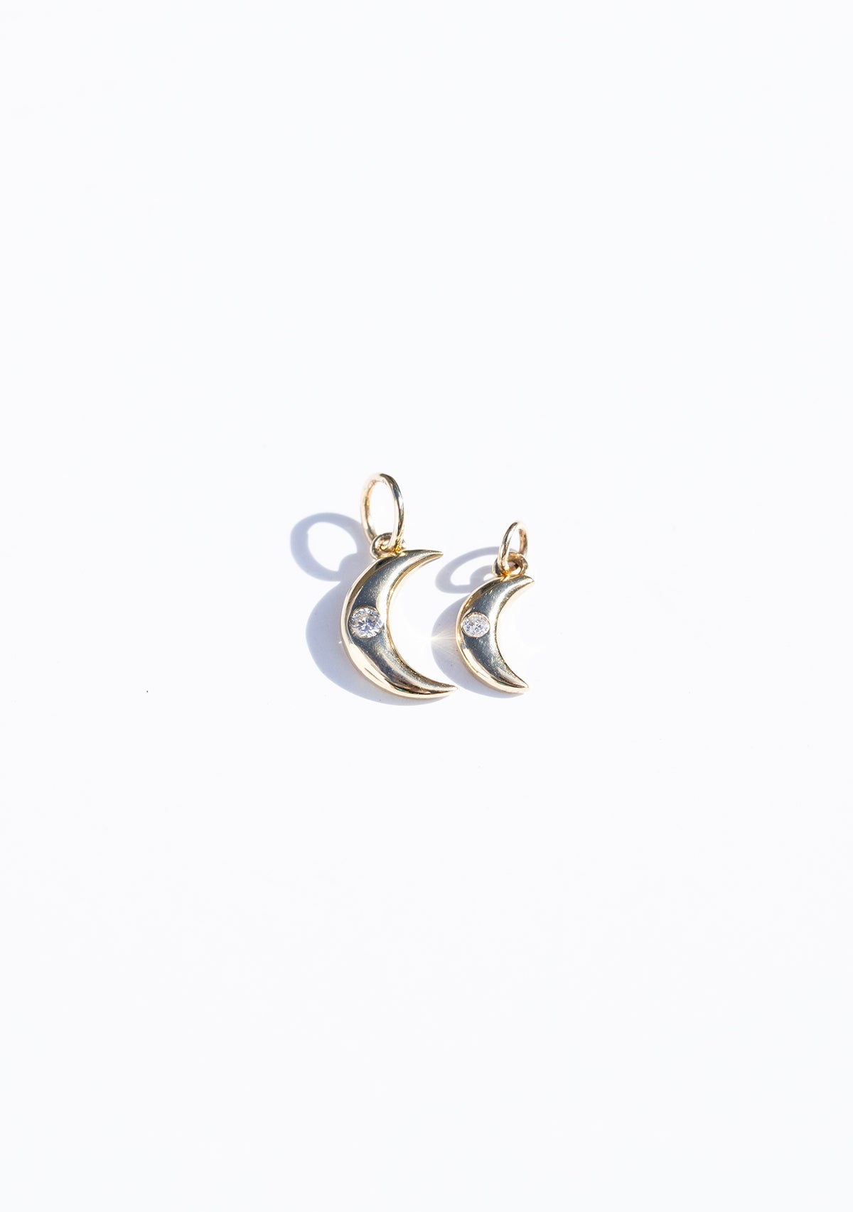 14K Dainty Moon Charms