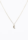 Image of small charm on chain of 14K Dainty Moon Charms
