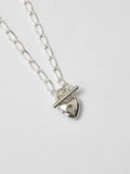 Sterling Silver Heart Toggle Necklace