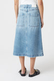 Low Waist Denim Skirt - Mid Blue