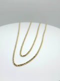 14K Solid Gold Rope Chain Necklace