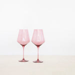 Pair of Rose Wine Glasses