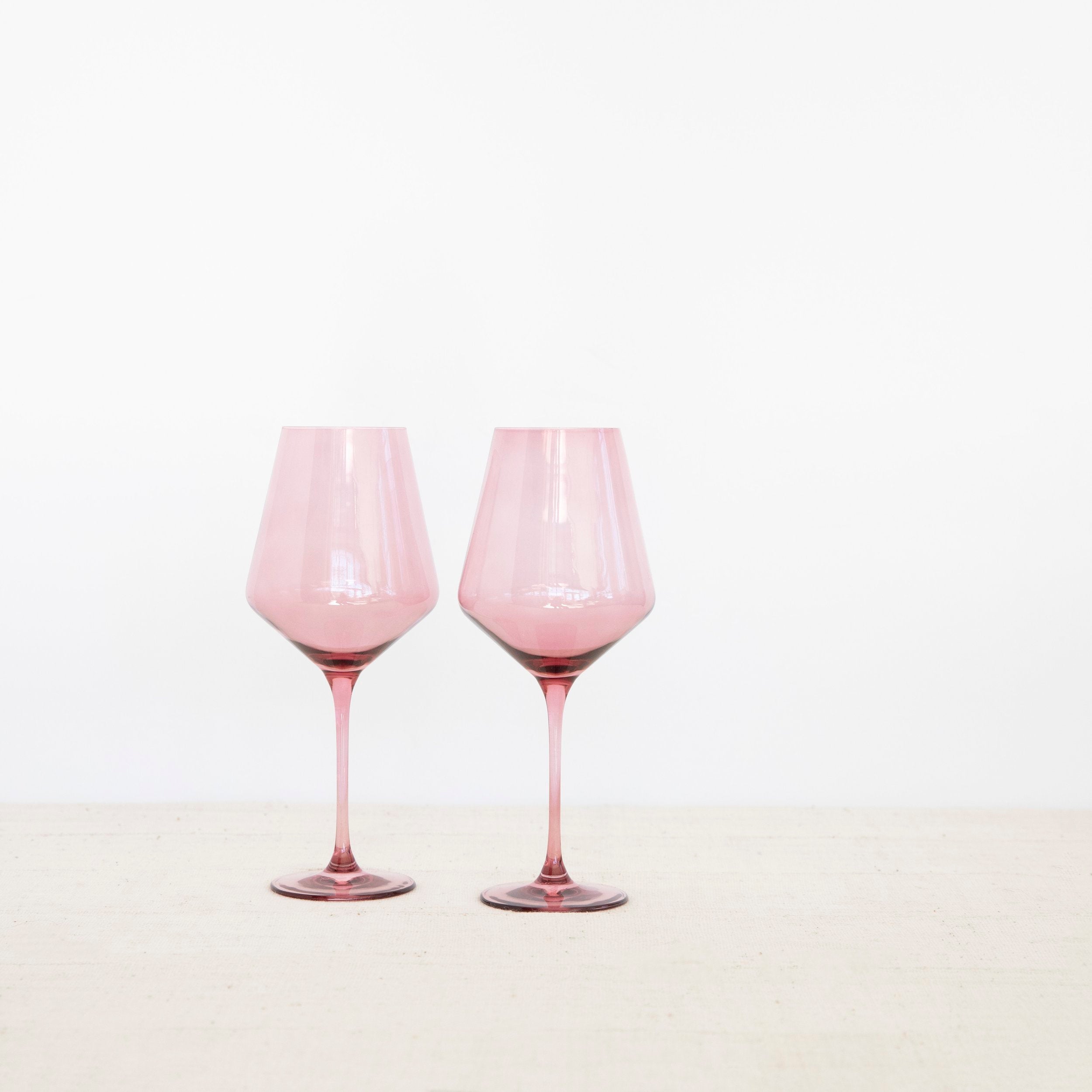 Pair of Rose Wine Glasses