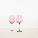 Pair of Rose Wine Glasses