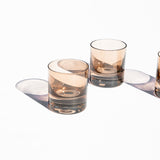 Amber Smoke Rocks Glasses
