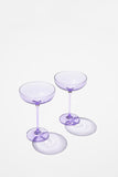 Pair of purple cocktail glasses