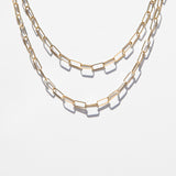 14K Solid Gold Paperclip Necklace