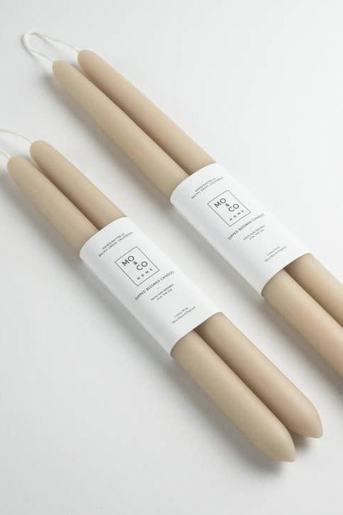 Beeswax Dipped Candles - Clay