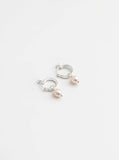 Small Sterling Silver Pearl Hoops