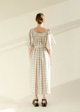 Bonjour Dress - Linen Grid