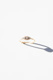 14K Solid Gold Skinny Ring with Evil Eye